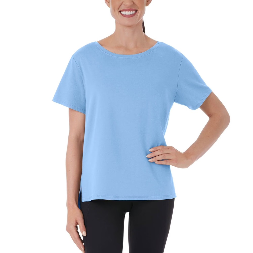 Members Mark Womens T-Shirt Size XXL Blue Short Sleeve Crew Neck Relaxed Active